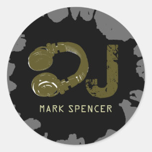 voeg de naam van de DJ toe Ronde Sticker