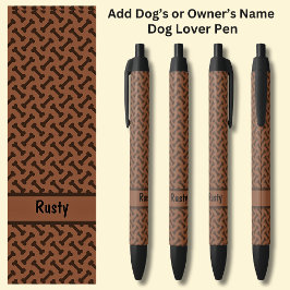 Voeg de naam van de eigenaar of hond toe, Botten o Zwarte Inkt Pen
