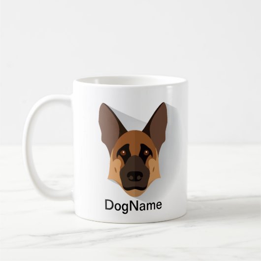 Voeg de naam van de hond toe, de Duitse Shepherd G Koffiemok (Links)