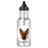 Voeg de naam van de hond toe, de Duitse Shepherd G Waterfles (Rechts)