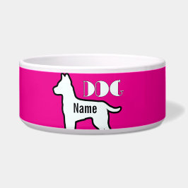 Voeg de naam van de hond toe Hot Pink Pet Voerbakje
