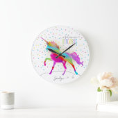 Voeg de naam van de speciale regenboog Unicorn Gol Grote Klok (Huis)