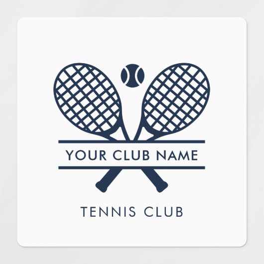 Voeg de naam van de tennisclub toe douane minimali labels (Design 1)