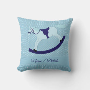 Voeg de Naam van de Verandering van de Tekst Blauw Kussen