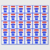 Voeg de naam van het 10e verjaardagsshirt toe cadeaupapier (Vlak)