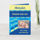 Voeg de naam van het fotojaar milestone verjaardag kaart (Voorkant)