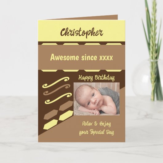 Voeg de naam van het fotojaar milestone verjaardag kaart (Voorkant)