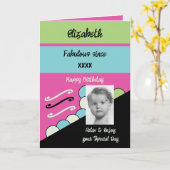 Voeg de naam van het fotojaar milestone verjaardag kaart (Gele Bloem)