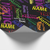 Voeg de naam van het Happy Birthday-verlooppapier  Cadeaupapier (Hoek)