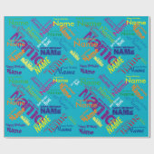 Voeg de naam van het Happy Birthday-verlooppapier Cadeaupapier (Vlak)