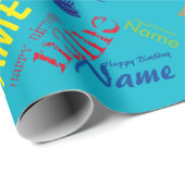 Voeg de naam van het Happy Birthday-verlooppapier Cadeaupapier (Rol Hoek)