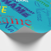 Voeg de naam van het Happy Birthday-verlooppapier  Cadeaupapier (Hoek)