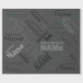 Voeg de naam van het Happy Birthday-verlooppapier Cadeaupapier (Vlak)