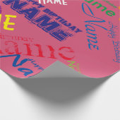 Voeg de naam van het Happy Birthday-verlooppapier Cadeaupapier (Hoek)