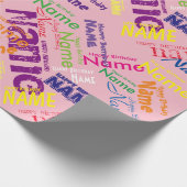 Voeg de naam van het Happy Birthday-verlooppapier  Cadeaupapier (Hoek)