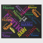 Voeg de naam van het Happy Birthday-verlooppapier  Cadeaupapier (Vlak)