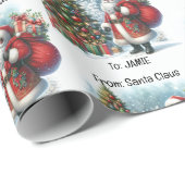 Voeg de naam van het kind toe aan Kerstmis van de  Cadeaupapier (Rol Hoek)