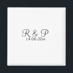 Voeg de naam van het paar monogram toe voeg datum  magneet<br><div class="desc">Voor liefhebbers zoals wij</div>