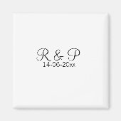 Voeg de naam van het paar monogram toe voeg datum  magneet (Voorkant)