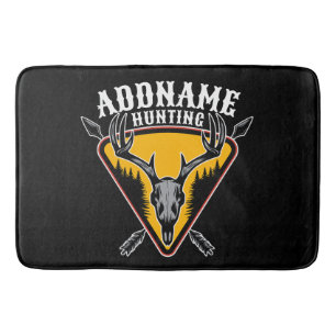 VOEG DE NAAM VAN Hunter Elk Skull Big Antlers Deer Badmat