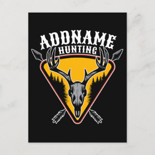 VOEG DE NAAM VAN Hunter Elk Skull Big Antlers Deer Briefkaart