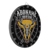 VOEG DE NAAM VAN Hunter Elk Skull Big Antlers Deer Dartbord (Voorkant Links)