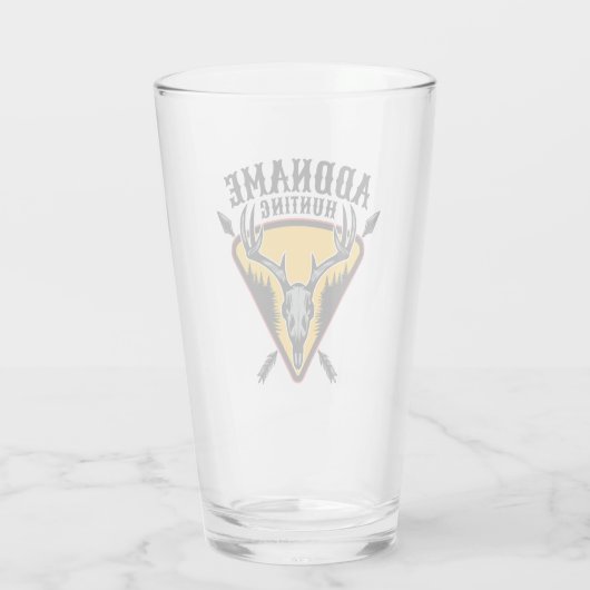 VOEG DE NAAM VAN Hunter Elk Skull Big Antlers Deer Glas (Achterkant)