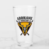 VOEG DE NAAM VAN Hunter Elk Skull Big Antlers Deer Glas (Voorkant)