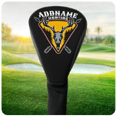 VOEG DE NAAM VAN Hunter Elk Skull Big Antlers Deer Golfheadcover