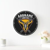 VOEG DE NAAM VAN Hunter Elk Skull Big Antlers Deer Grote Klok (Huis)