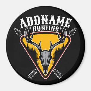 VOEG DE NAAM VAN Hunter Elk Skull Big Antlers Deer Magneet
