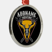 VOEG DE NAAM VAN Hunter Elk Skull Big Antlers Deer Metalen Ornament (Rechts)