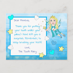 Voeg de naam van je kind toe aan deze tanden-fee-k briefkaart