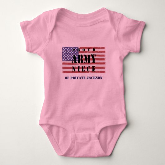 Voeg de naam van je oom toe Trots Army Niece Shirt (Voorkant)