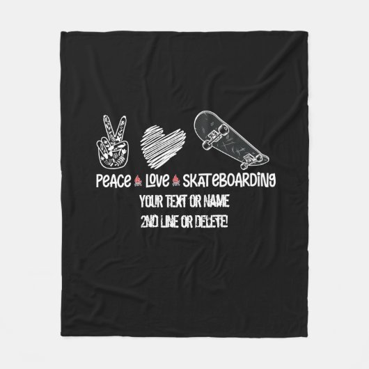 Voeg de naam van Jouw tekst toe, het Skateboarden Fleece Deken (Voorkant)
