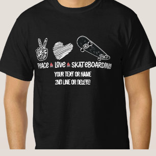 Voeg de naam van Jouw tekst toe, het Skateboarden  T-shirt
