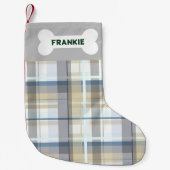 Voeg de naam van uw huisdier feestelijke Plaid Cus Kleine Kerstsok (Voorkant)