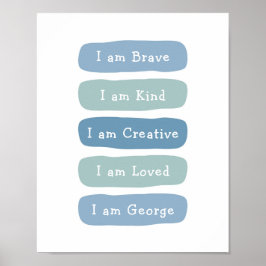 Voeg de naam van uw kind Kinder bevestigingen Poster