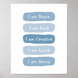 Voeg de naam van uw kind Kinder bevestigingen Poster