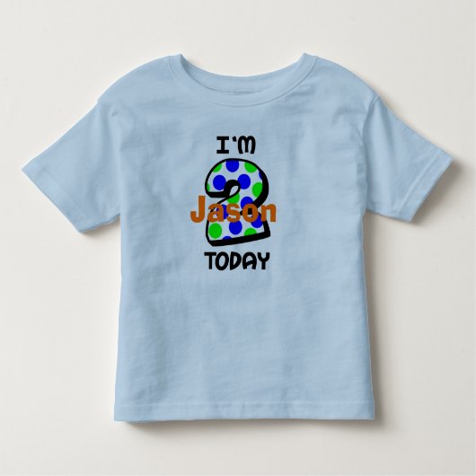 Voeg de naam van uw kind toe 2e verjaardag Shirt (Voorkant)