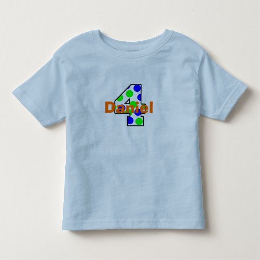 Voeg de naam van uw kind toe 4e verjaardag Shirt (Voorkant)