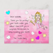 Voeg de naam van uw kind toe aan deze Tandenfee Briefkaart (Voorkant)