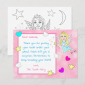 Voeg de naam van uw kind toe aan deze Tandenfee Ka Briefkaart (Voorkant / Achterkant)