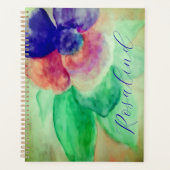 Voeg de naam Violet Blue en Pink Pastel Floral toe Planner (Voorkant)