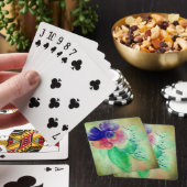 Voeg de naam Violet Blue en Pink Pastel Floral toe Pokerkaarten (Insitu)