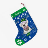 Voeg de naam White Boxer Dog Kerstmis toe Kleine Kerstsok (Achterkant (Hangend))