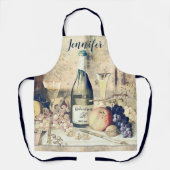 Voeg de naam Wijn en het Al-Over Afdrukpron van de Schort (Voorkant)