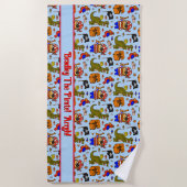 Voeg de Pictogrammen van de Symbolen van de Tekst  Strandlaken (Voorkant)