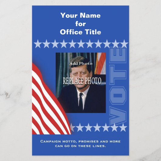 Voeg de Politieke Sjabloon van de Campagne Foto to Flyer (Voorkant)