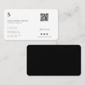 Voeg de Professionele Zwart en Witte Code QR toe Visitekaartje (Voorkant / Achterkant)